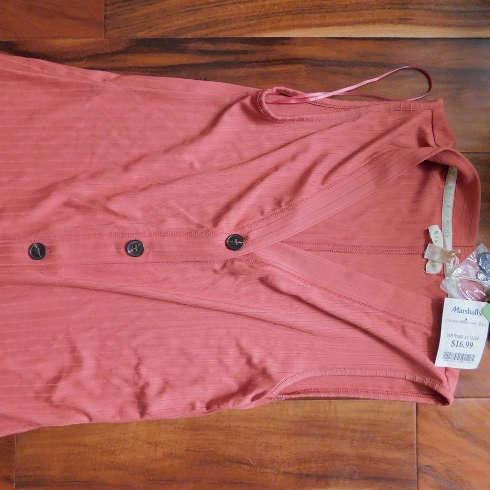 pink button down tank top dress